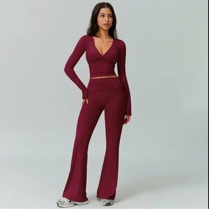Elegant Burgundy Women's Jumpsuit